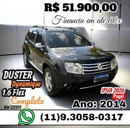RENAULT DUSTER 1.6 DYNAMIQUE 4X2 16V FLEX 4P MANUAL RENAULT DUSTER 1.6 DYNAMIQUE 4X2 16V FLEX 4P MANUAL
